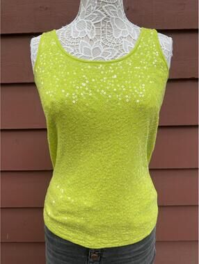 Relativity Lime Green Sequin Tank Top
